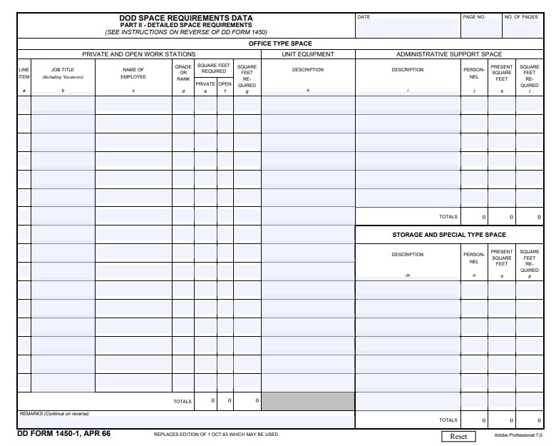 DD Form 1450-1 form preview