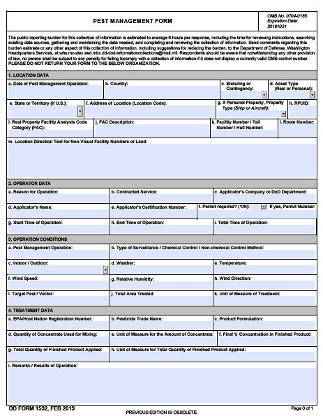 DD Form 1532 form preview