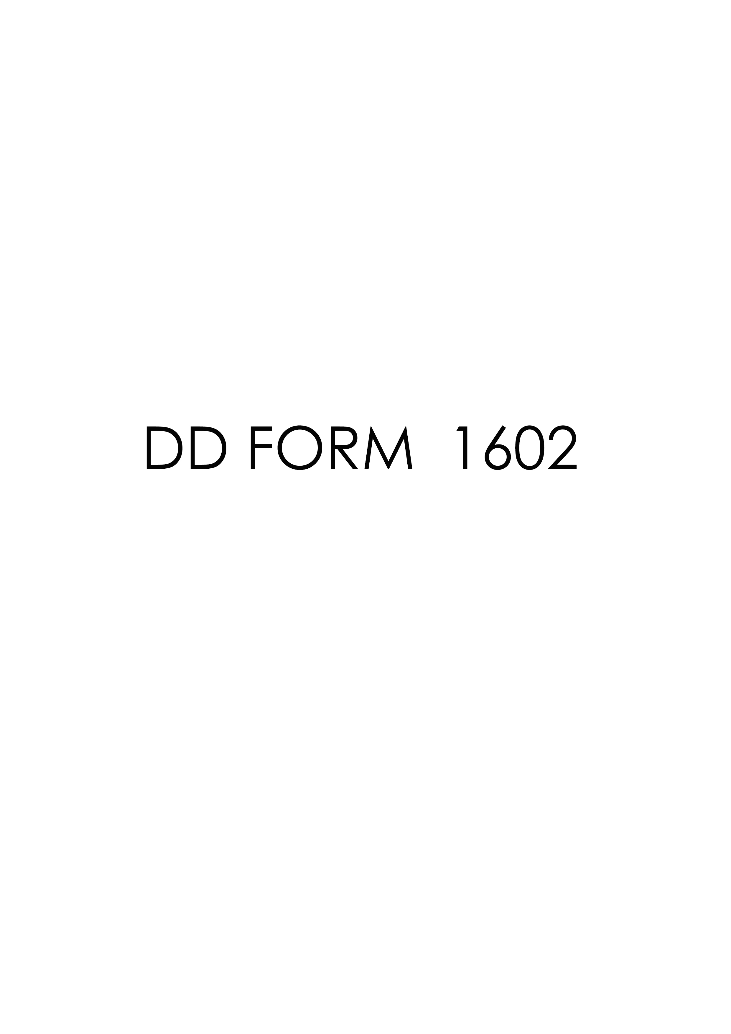 DD Form 1602 form preview