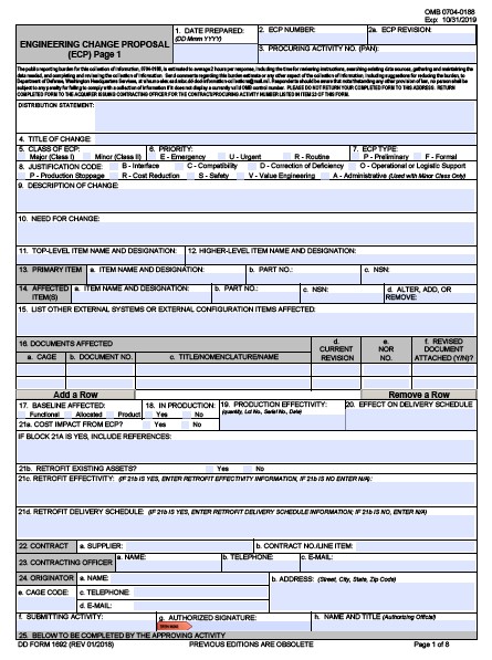 DD Form 1692 form preview
