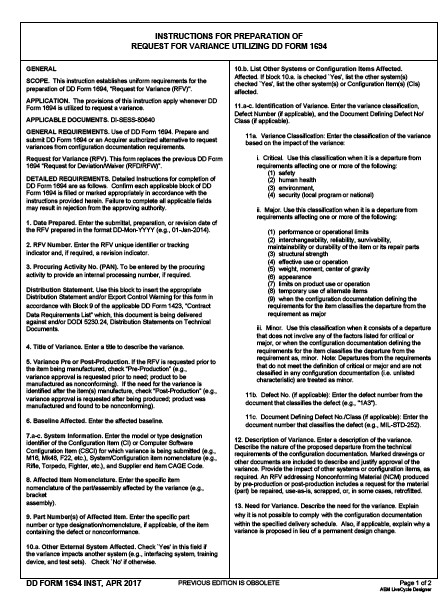DD Form 1694-INST form preview