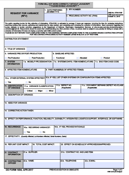 DD Form 1694 form preview