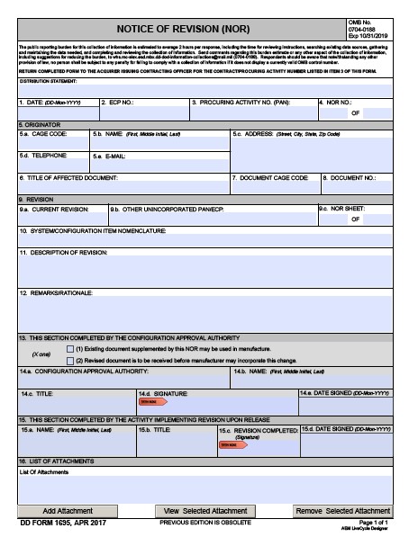 DD Form 1695 form preview