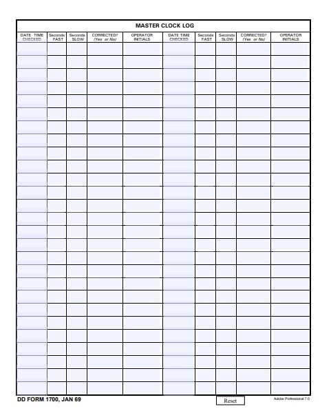 DD Form 1700 form preview