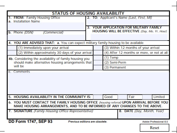 DD Form 1747 form preview