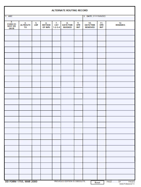 DD Form 1755 form preview