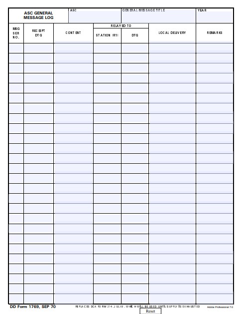 DD Form 1769 form preview