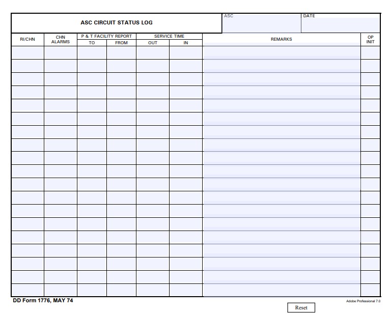 DD Form 1776 form preview
