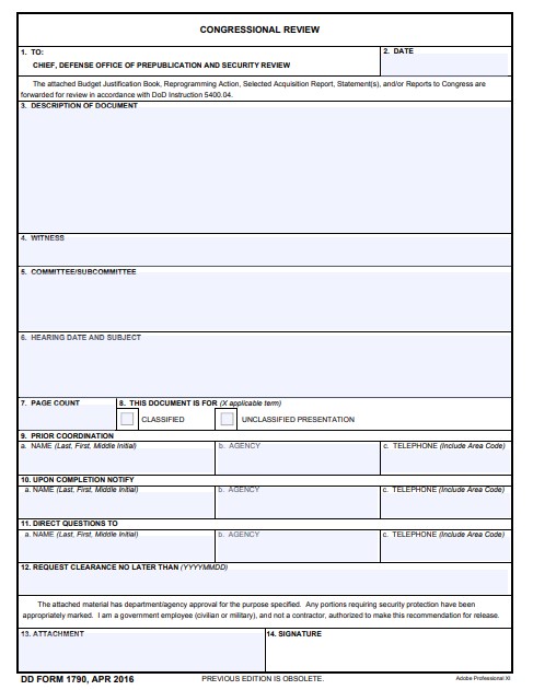 DD Form 1790 form preview