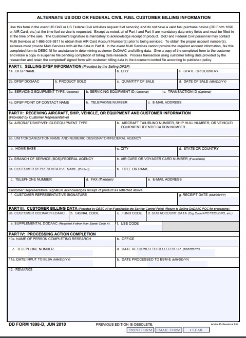DD Form 1898-D form preview