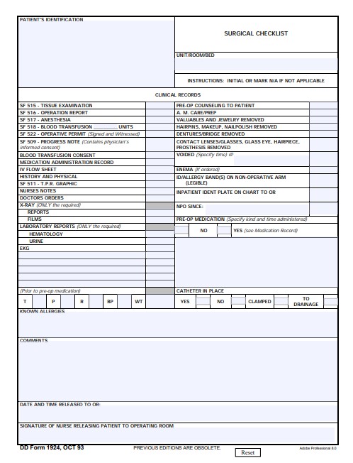 DD Form 1924 form preview