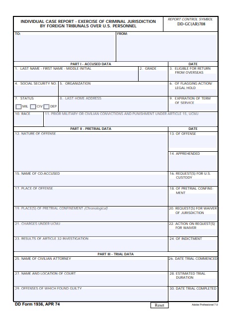 DD Form 1936 form preview