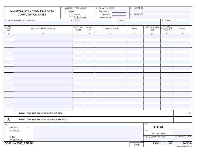 DD Form 2040 form preview