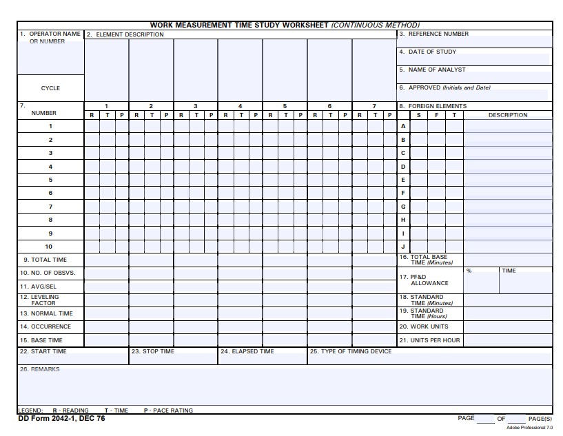 DD Form 2042-1 form preview