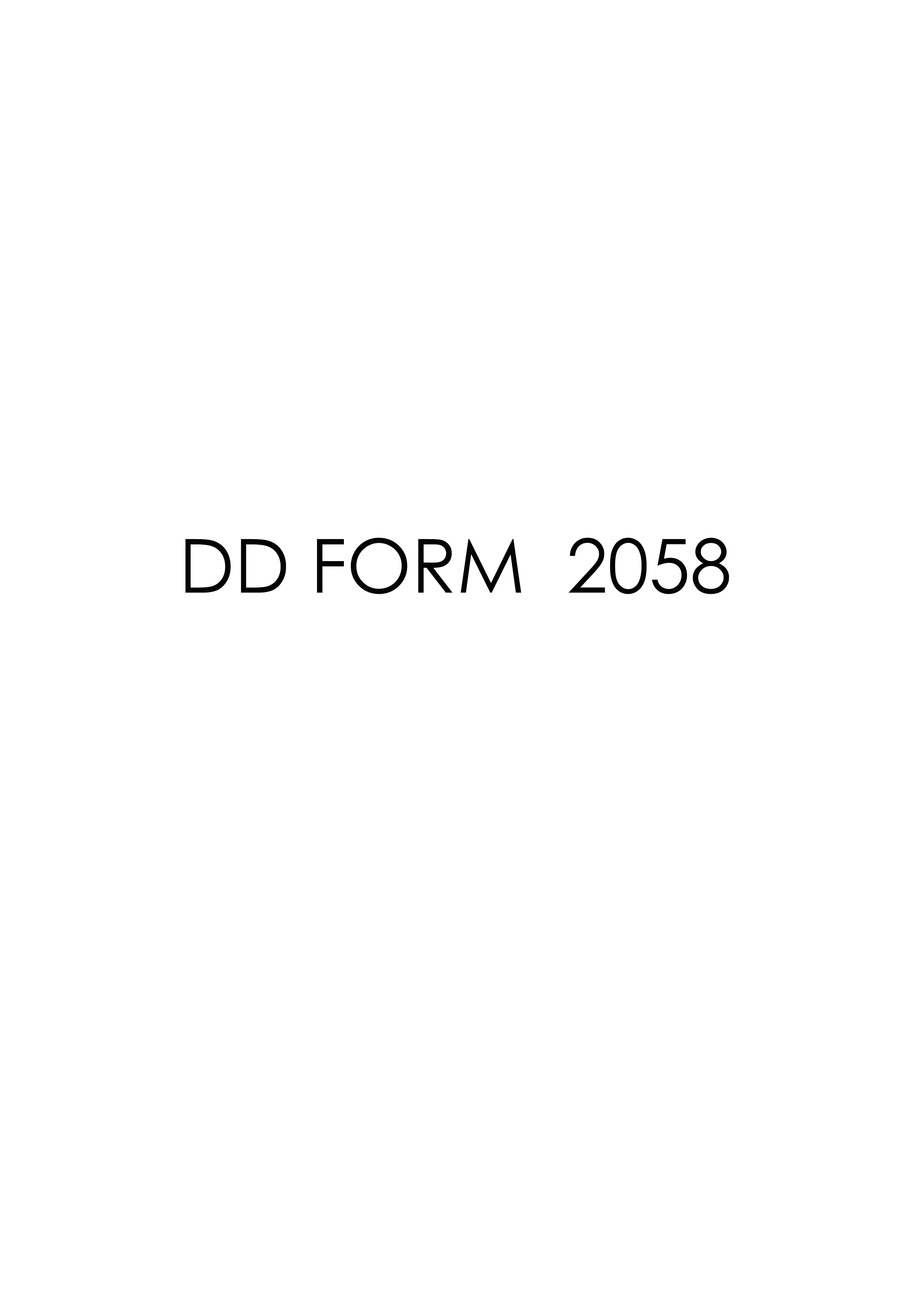 DD Form 2058 form preview