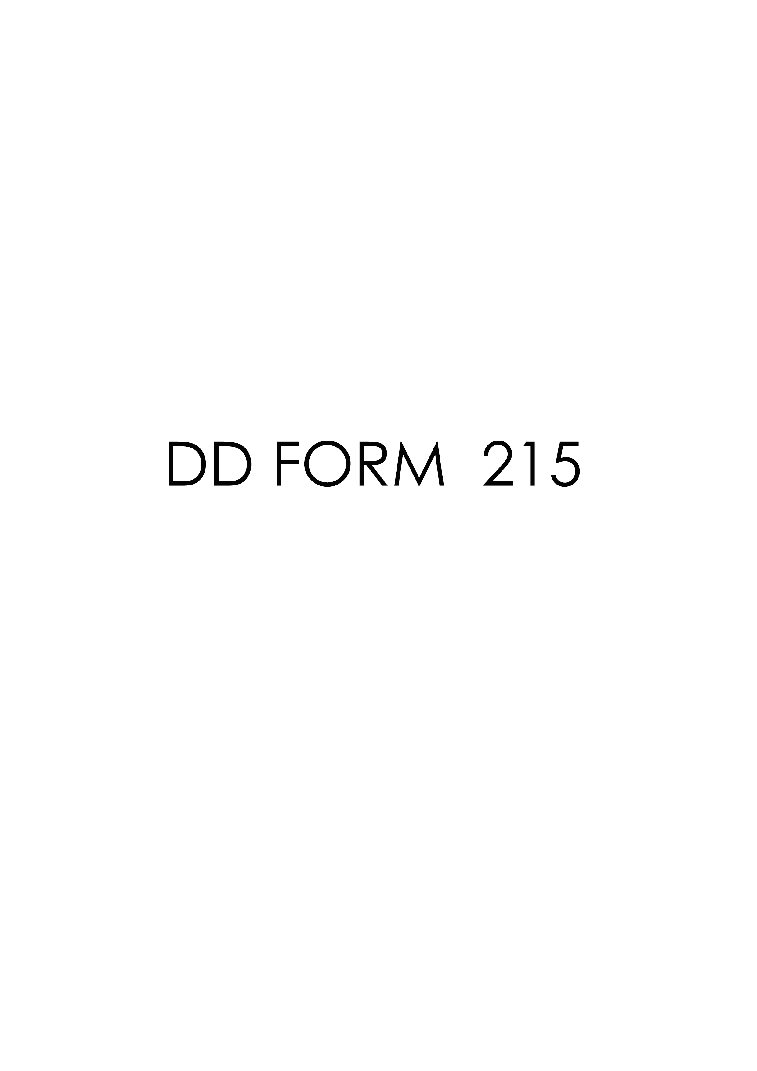 DD Form 215 form preview