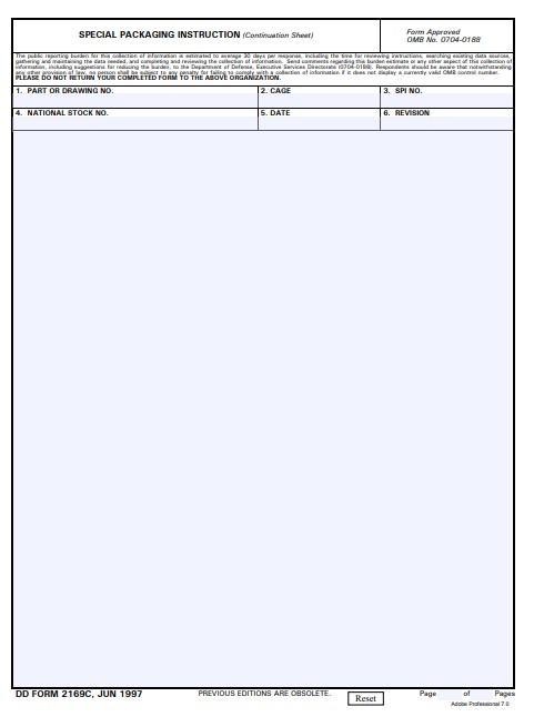 DD Form 2169C form preview