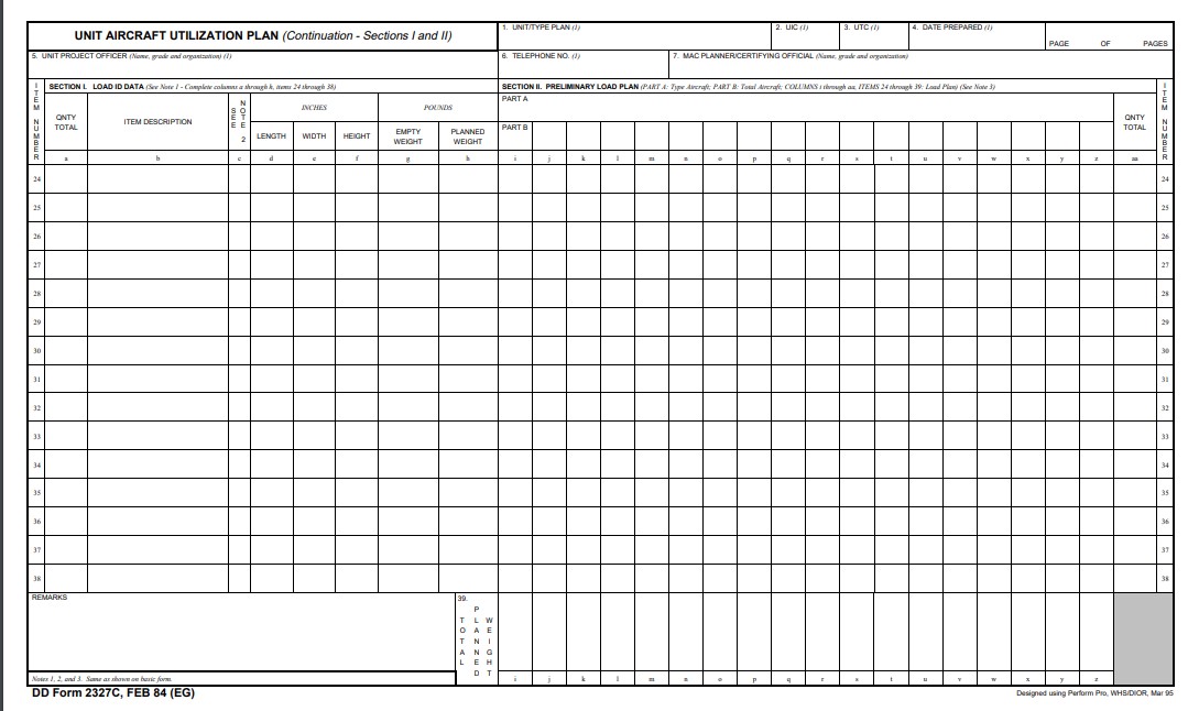 DD Form 2327C form preview