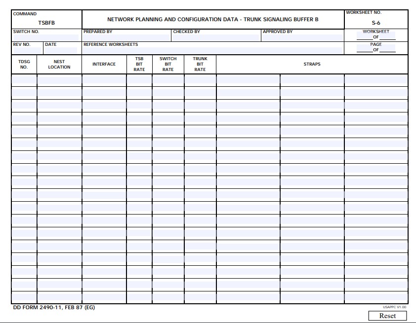 DD Form 2490-11 form preview