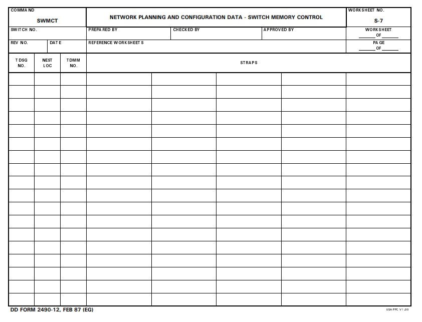 DD Form 2490-12 form preview