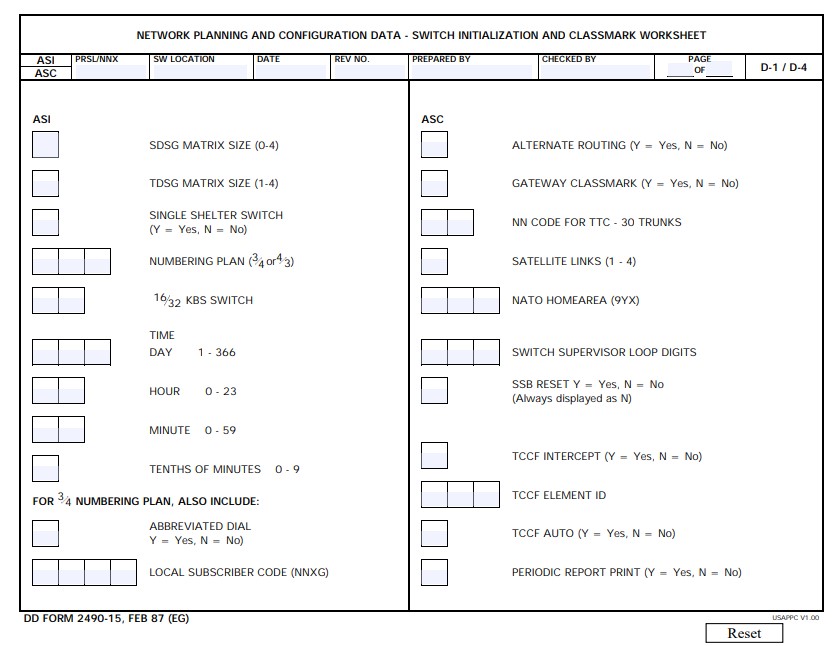 DD Form 2490-15 form preview