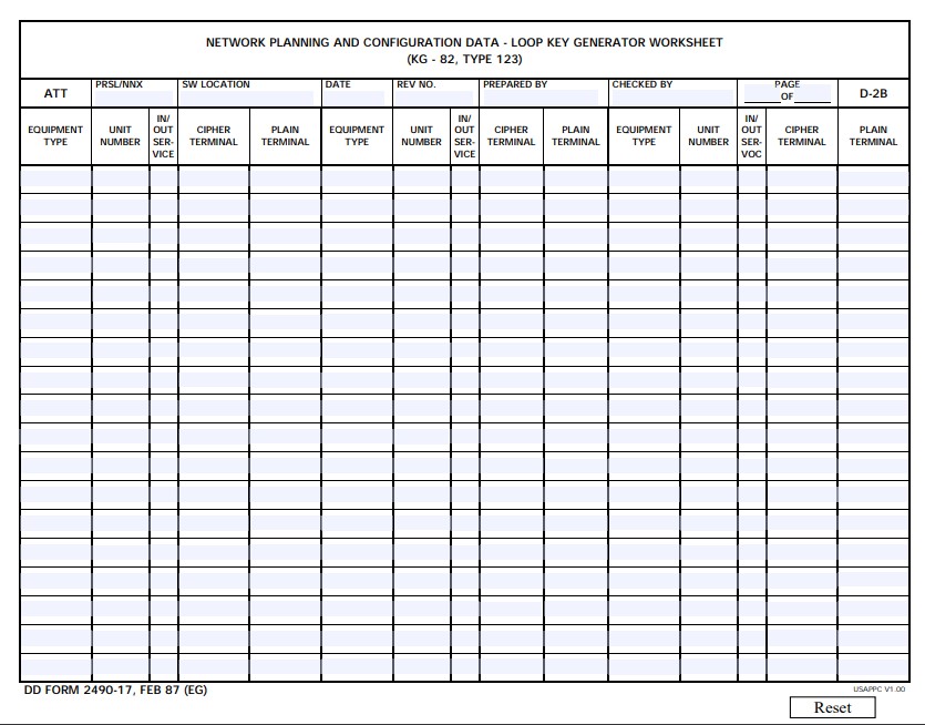 DD Form 2490-17 form preview