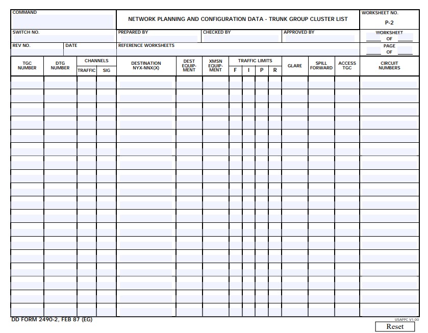 DD Form 2490-2 form preview