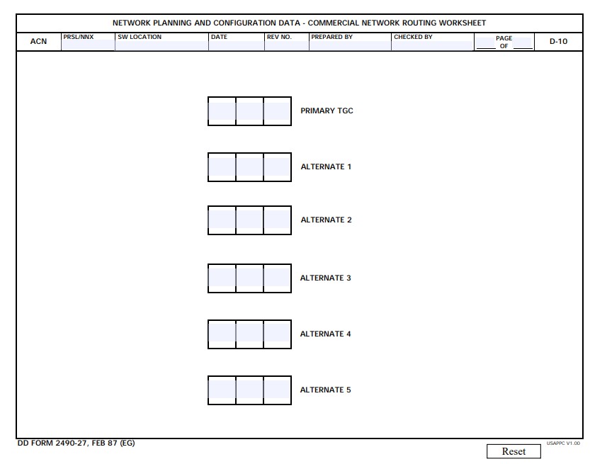 DD Form 2490-27 form preview