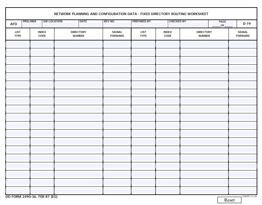 DD Form 2490-36 form preview