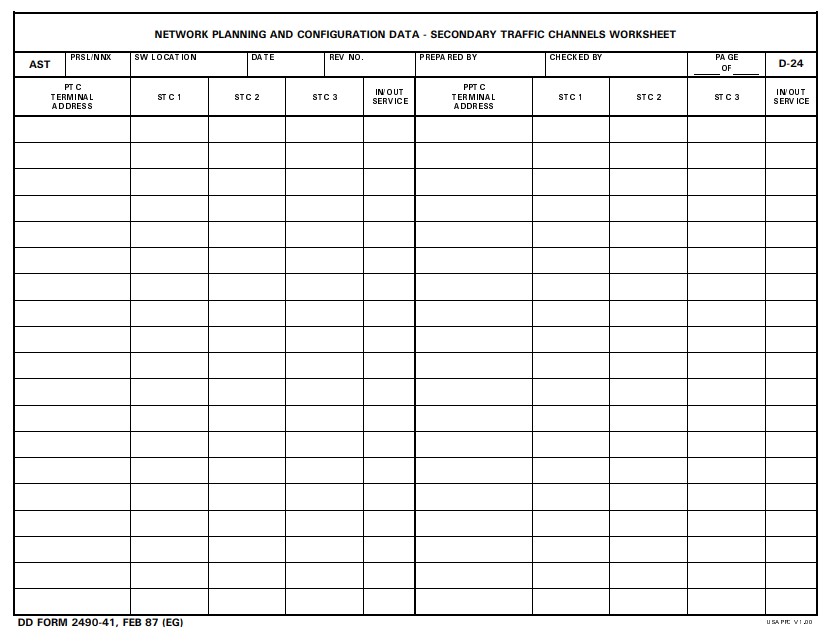 DD Form 2490-41 form preview