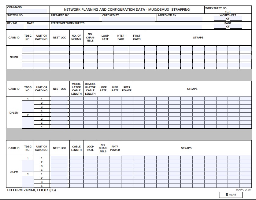 DD Form 2490-8 form preview