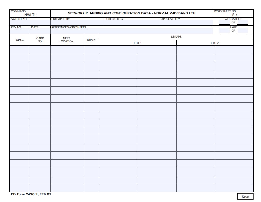 DD Form 2490-9 form preview