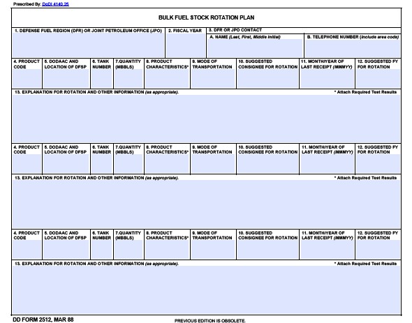 DD Form 2512 form preview
