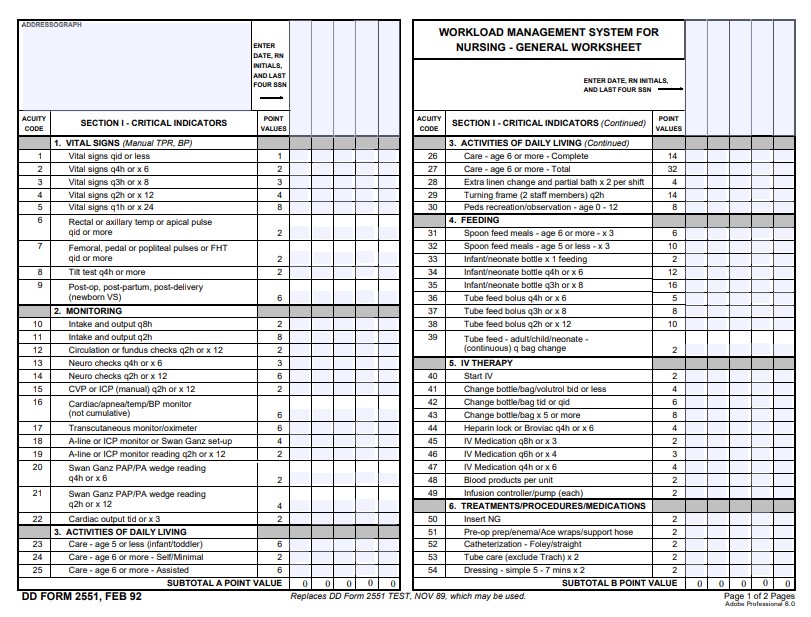DD Form 2551 form preview