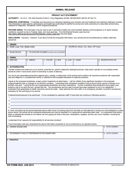 DD Form 2622 form preview