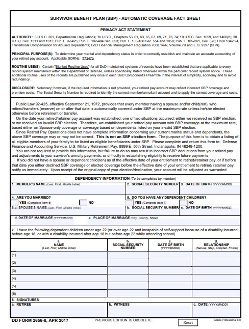 DD Form 2656-8 form preview