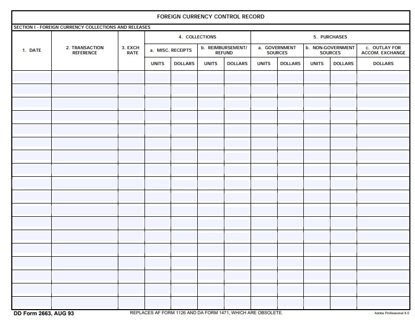 DD Form 2663 form preview