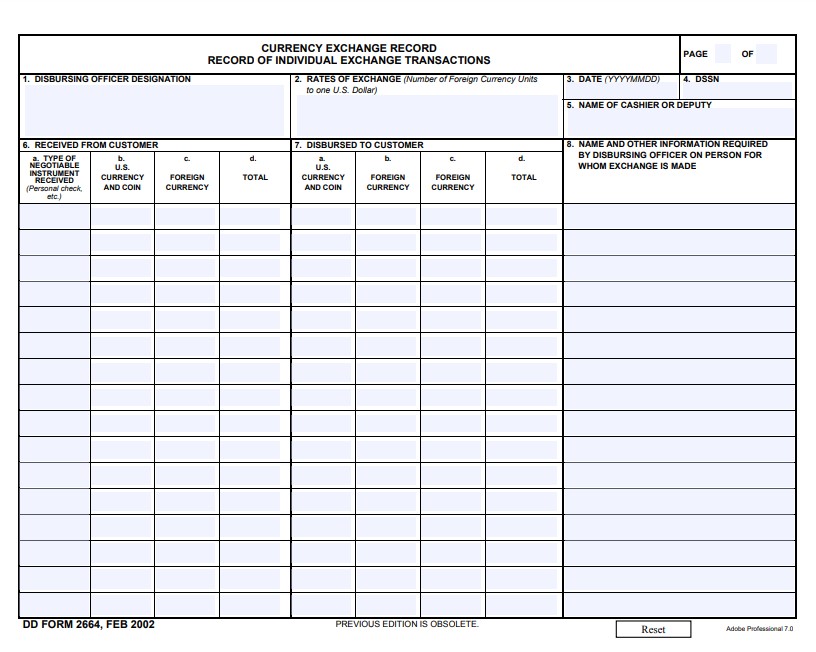 DD Form 2664 form preview