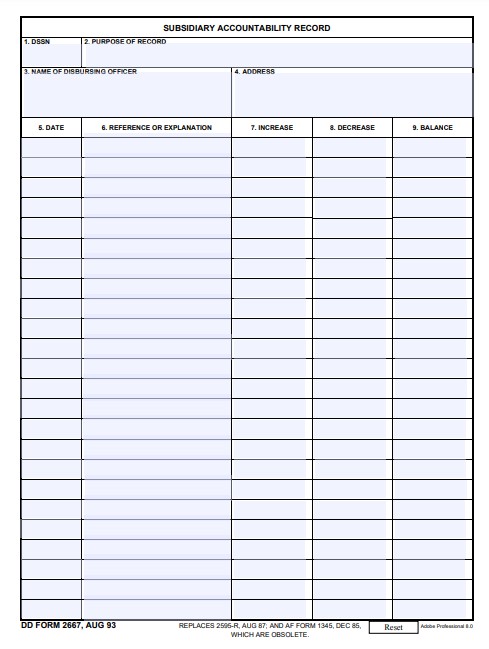 DD Form 2667 form preview