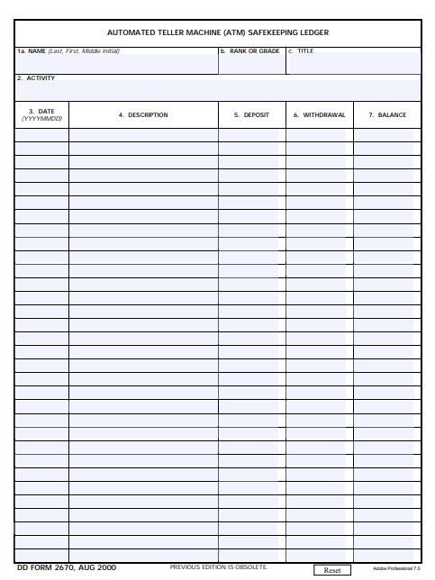 DD Form 2670 form preview