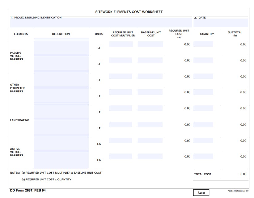 DD Form 2687 form preview