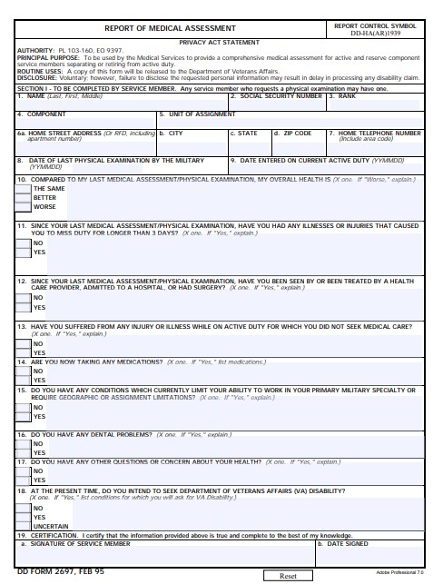 DD Form 2697 form preview