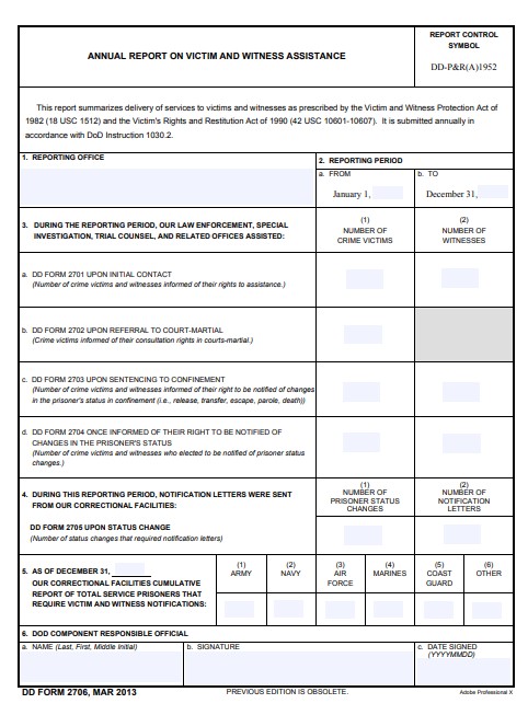 DD Form 2706 form preview