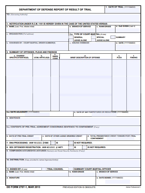 DD Form 2707-1 form preview