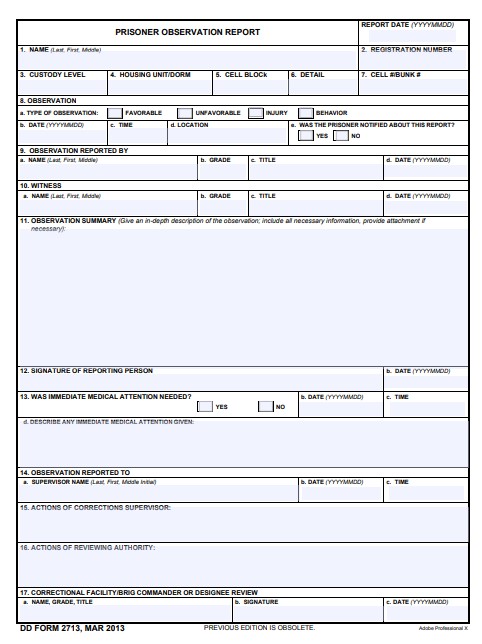 DD Form 2713 form preview