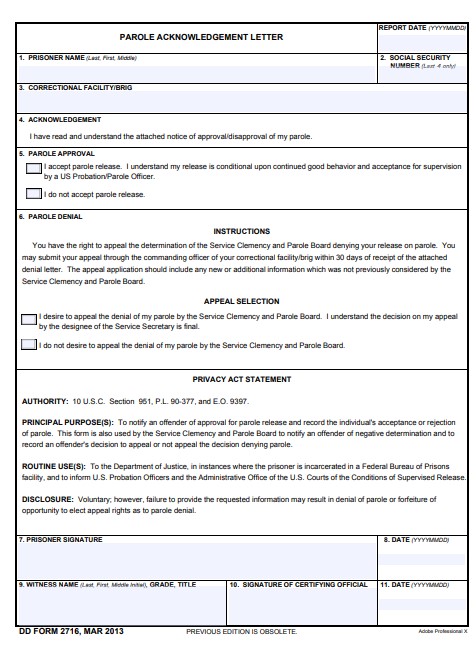 DD Form 2716 form preview