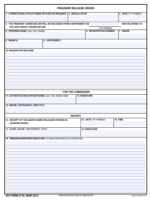 DD Form 2718 form preview