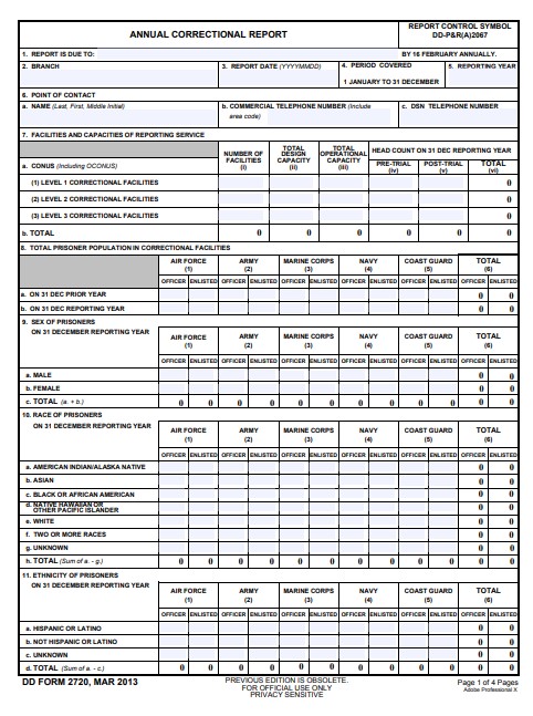 DD Form 2720 form preview