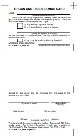 DD Form 2731 form preview