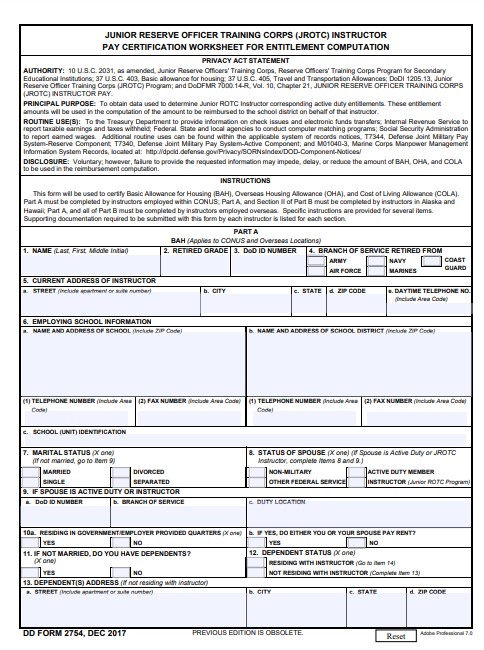 DD Form 2754 form preview